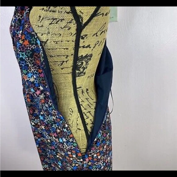 J. Crew Kaleidoscope Stars One Shoulder Dress Blue Multi Bow Ruffle - Picture 8 of 9